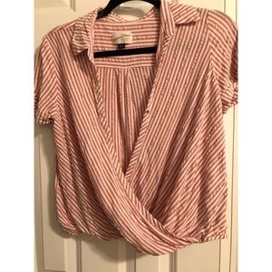 Universal Thread Striped Pink Blouse - Size M